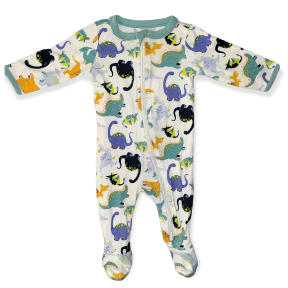 5/$25 Cat & Jack Dinosaur Footies Size 0-3m - Picture 1 of 5